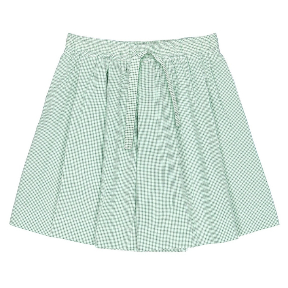 Kowtow certified organic cotton white green checkered shorts size